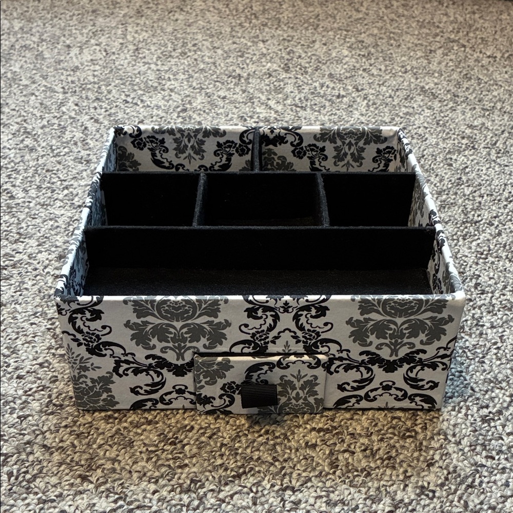 Elegant Black, Gray, and White Storage Organizer